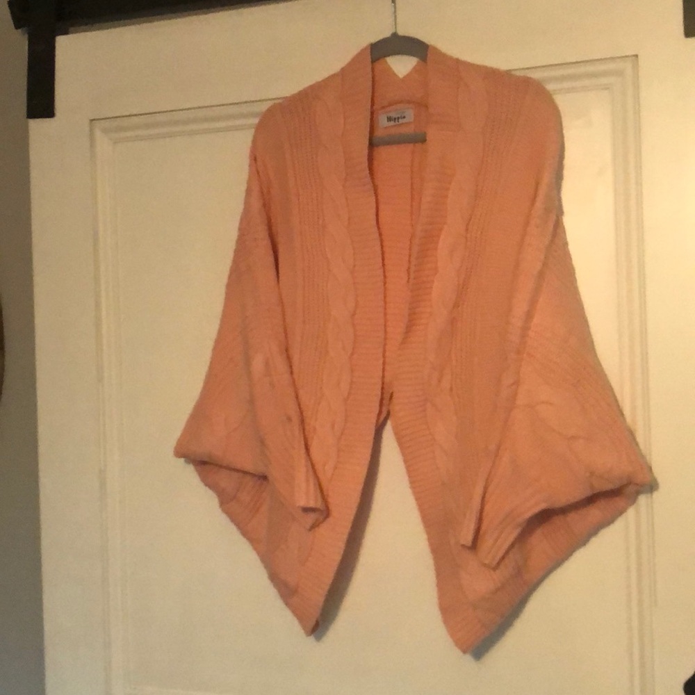 Pink cable knit cardigan